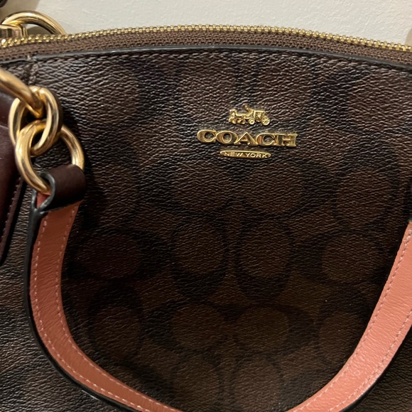 EUC Coach Brown Leather Monogram Logo Purse - Picture 2 of 5